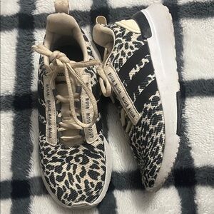 Adidas Leopard Print Sneakers with Black Stripes